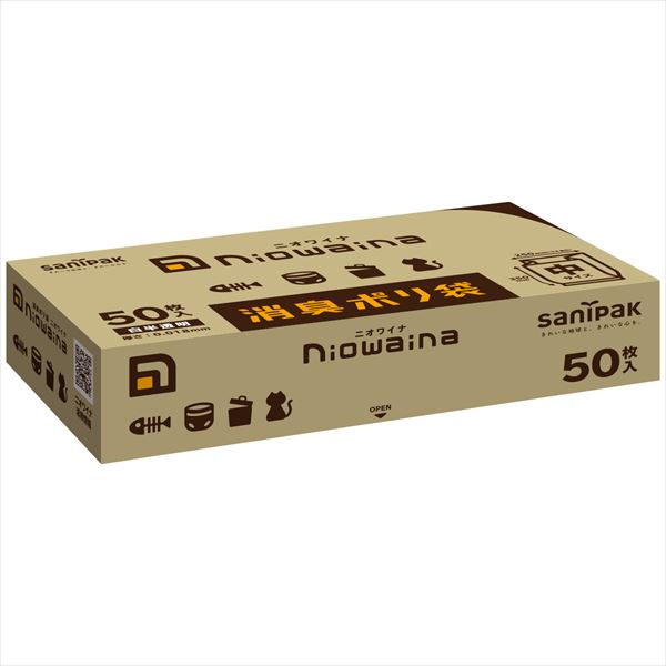 ニオワイナ消臭袋Ｍ箱白半透明５０枚 ＳＳ０３